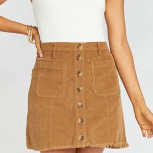 Show Me Your MuMu Sedona Tan Corduroy Skirt S NWOT